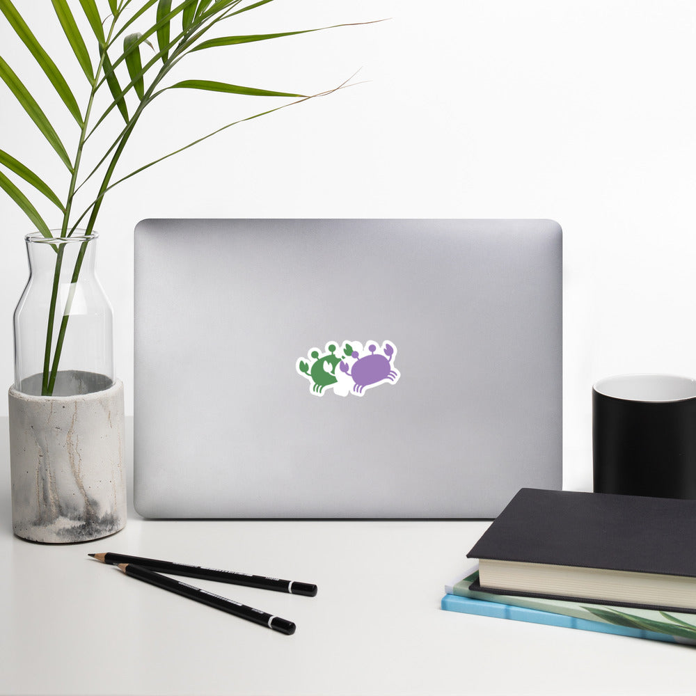 Crab People Genderqueer Flag Sticker