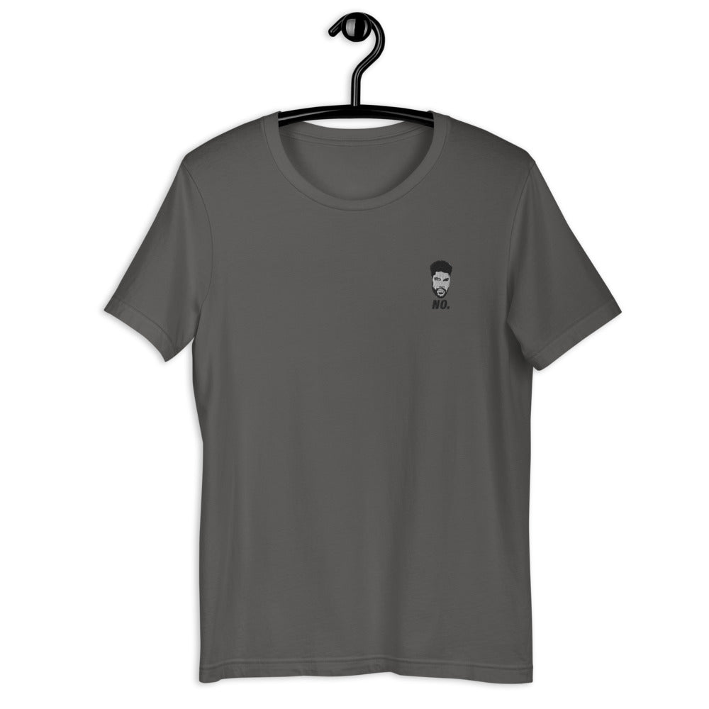 "No" Embroidered T-Shirt