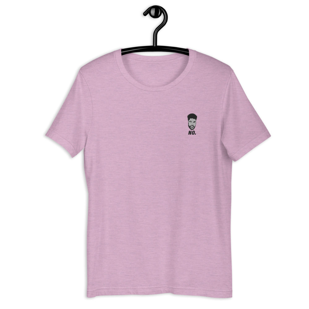 "No" Embroidered T-Shirt