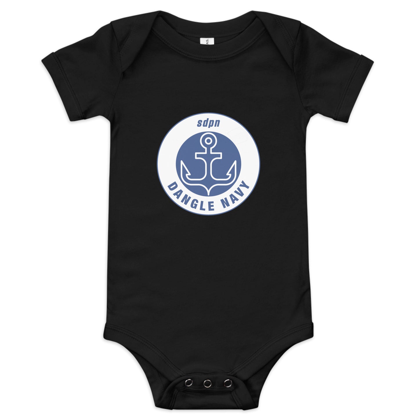 Dangle Navy Baby Short Sleeve One Piece