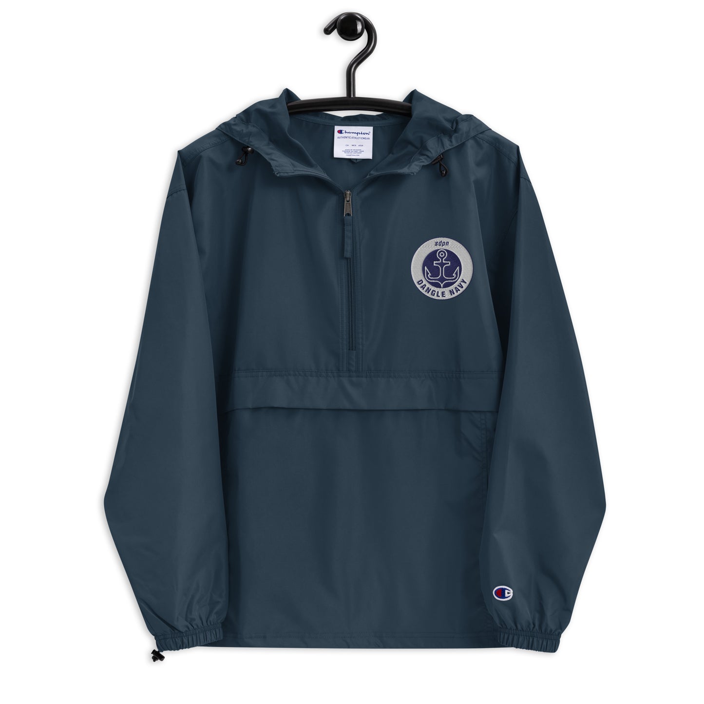 Dangle Navy Logo Embroidered Champion Packable Jacket