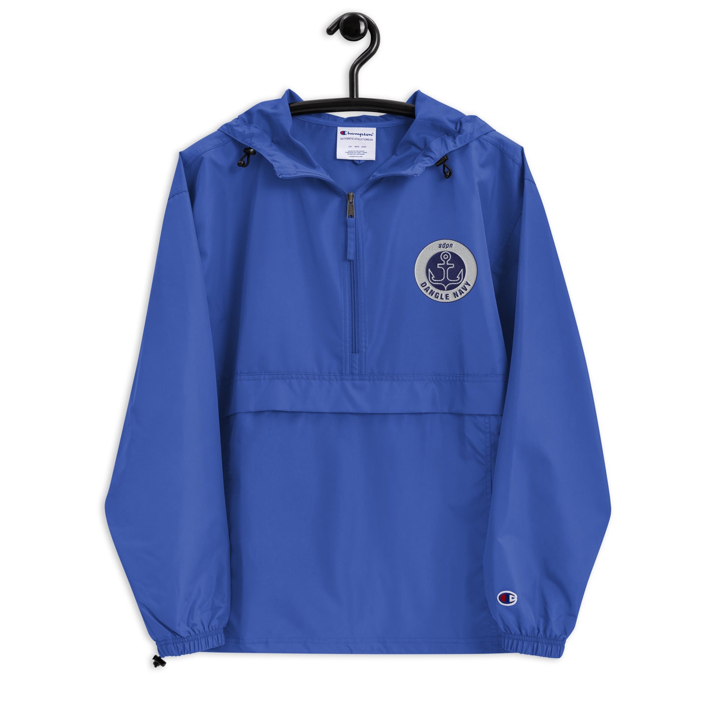 Dangle Navy Logo Embroidered Champion Packable Jacket