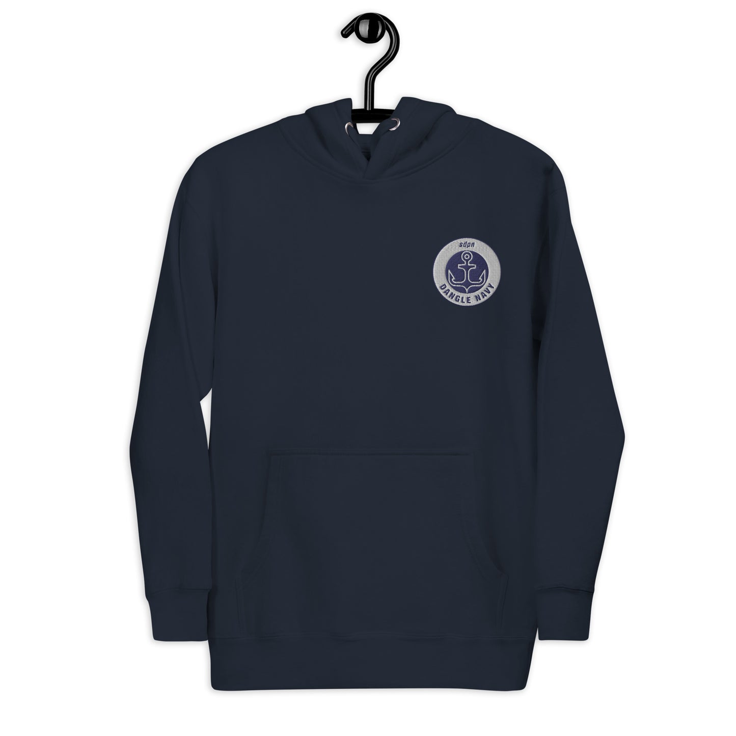 Dangle Navy Logo Embroidered Hoodie