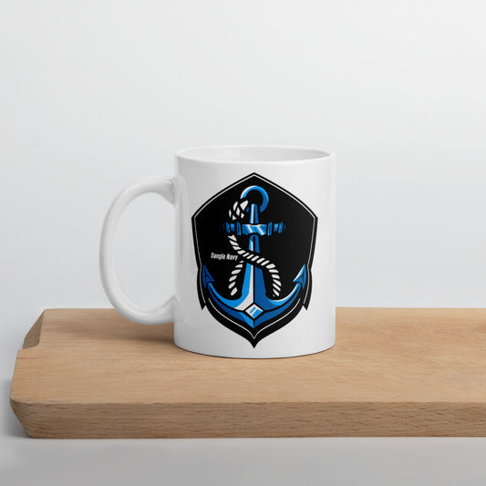 Dangle Navy Crest Mug